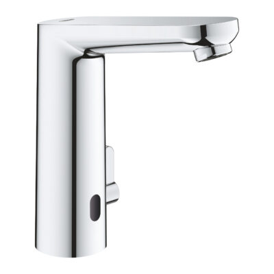 GROHE EUROSMART COSMOPOLITAN E FOTOSELLI LAVABO BATARYASI, 1/2″, L-BOYUT, ÇIFT SU GIRIŞLI, AYARLANABILIR SICAKLIK SINIRLAYICISI